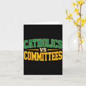 Carte Retro Funny Trendy Sarcastic Saying Catholics Vs C (Fleur jaune)