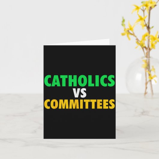 Carte Retro Funny Trendy Sarcastic Saying Catholics Vs C (Fleur jaune)