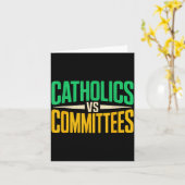 Carte Retro Funny Trendy Sarcastic Saying Catholics Vs C (Fleur jaune)