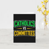 Carte Retro Funny Trendy Sarcastic Saying Catholics Vs C (Fleur jaune)