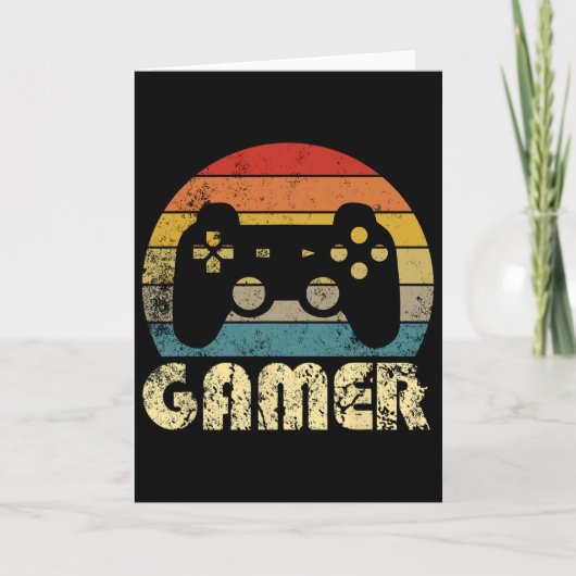 Carte Retro Gamer Video Game Player Boys Teens Men (Devant)