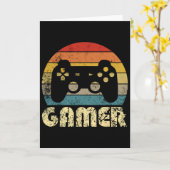 Carte Retro Gamer Video Game Player Boys Teens Men (Fleur jaune)