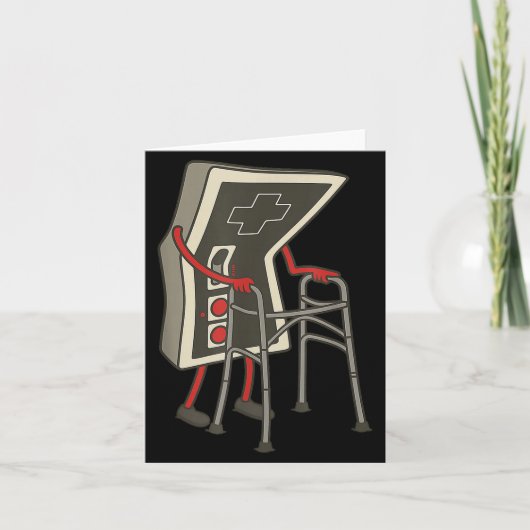 Carte Retro Gaming Controller Old Gamer With Walker Funn (Devant)