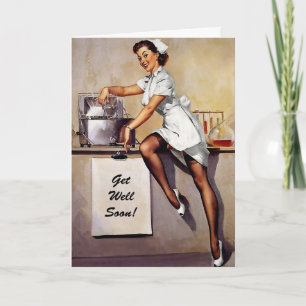 Carte Retro Get Well Bientôt