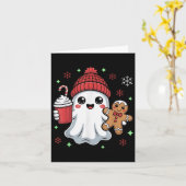 Carte Retro Ghost Beanie Christmas Holiday Xmas Coffee G (Fleur jaune)