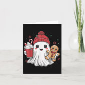Carte Retro Ghost Beanie Christmas Holiday Xmas Coffee G (Devant)