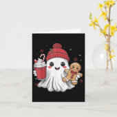 Carte Retro Ghost Beanie Christmas Holiday Xmas Coffee G (Fleur jaune)