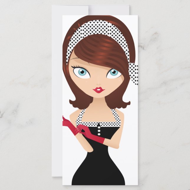 Carte Retro Girl (Devant)