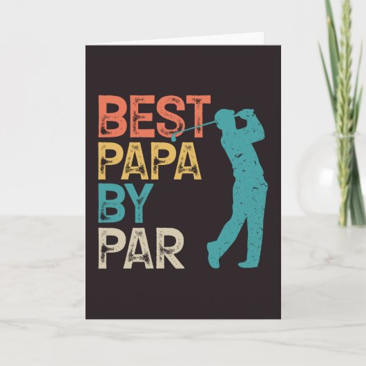 Carte Retro Golfer - Meilleur Papa Par Par (Devant)