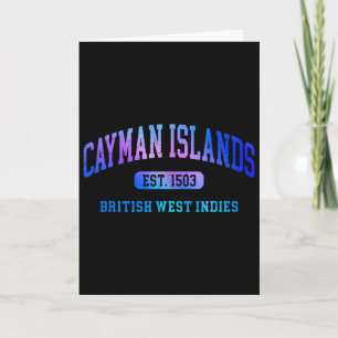 Carte Rétro Grand Cayman Islands Texte d'arche coloré So