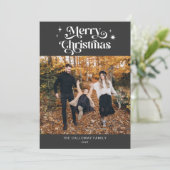 Carte Retro Grey Christmas Photo Holiday (Debout devant)