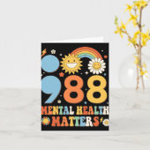 Carte Retro Groovy 988 Mental Health Problems Suicide Pr (Fleur jaune)