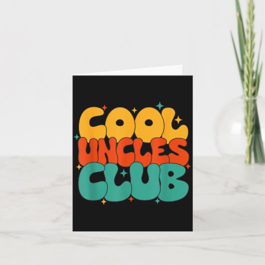 Carte Retro Groovy Cool Uncles Club Funny New Uncle  (Devant)