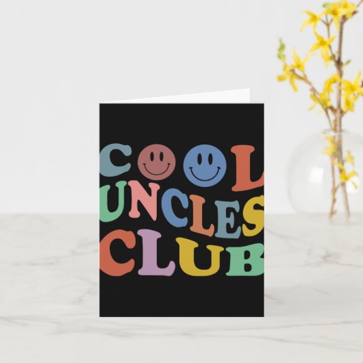 Carte Retro Groovy Cool Uncles Club Smile Face Funny New (Fleur jaune)