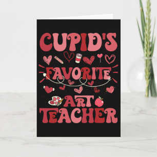Carte Rétro Groovy Cupidon Professeur d'Art Favori Valen
