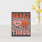 Carte Retro Groovy Heart Throb Valentines Day Toddlers B (Fleur jaune)
