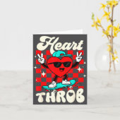 Carte Retro Groovy Heart Throb Valentines Day Toddlers B (Fleur jaune)