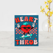 Carte Retro Groovy Heart Throb Valentines Day Toddlers B (Fleur jaune)