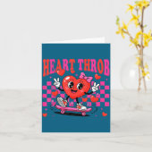 Carte Retro Groovy Heart Throb Valentines Day Toddlers G (Fleur jaune)