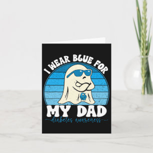 Carte Rétro Groovy Je Porte Du Bleu Pour Mon Papa Diabèt