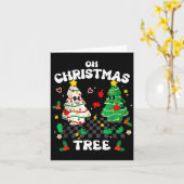 Carte Retro Groovy Oh Christmas Tree Cake Pajamas Xmas K (Fleur jaune)