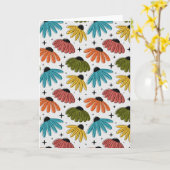 Carte Retro Halftone Coneflowers (Fleur jaune)