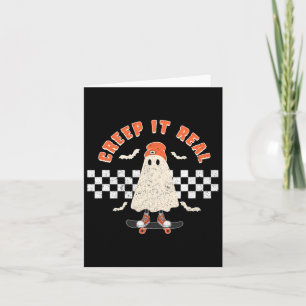 Carte Retro Halloween Creep It Real Ghost Boy Fall Seaso