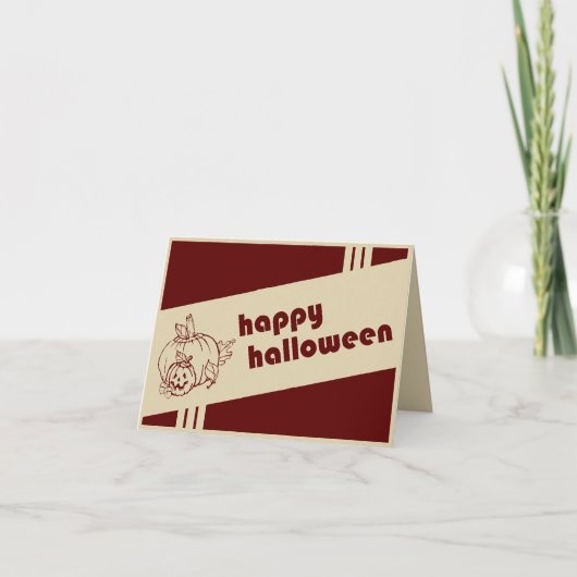 Carte rétro halloween heureux (Devant)