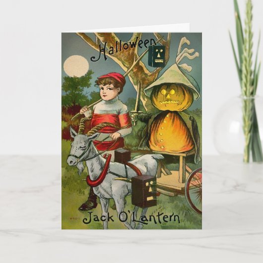 Carte rétro Halloween Jack O' Lantern (Devant)