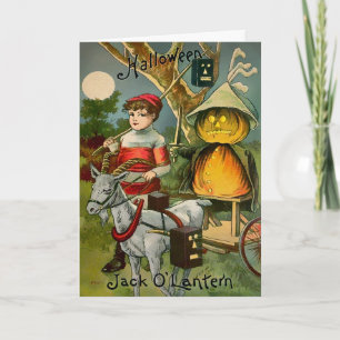 Carte rétro Halloween Jack O' Lantern