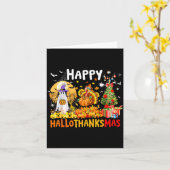Carte Retro Halloween Thanksgiving Christmas Happy Hallo (Fleur jaune)