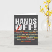 Carte Retro Hands Off Protest Public Lands Medicare Patr (Fleur jaune)
