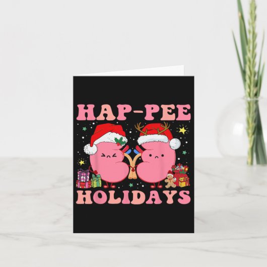 Carte Retro Hap Pee Vacances Noël Dialyse Infirmière Ki (Devant)