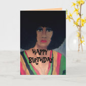 Carte RETRO HAPPY BANTHDAY card (Fleur jaune)
