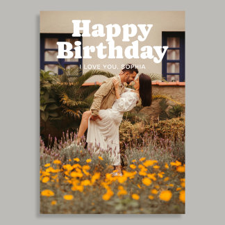 Carte Retro Happy Birthday 3 Photo