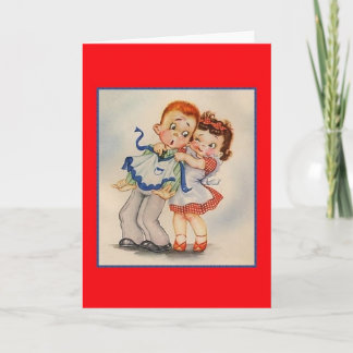 Carte Retro Happy Couple Note Card