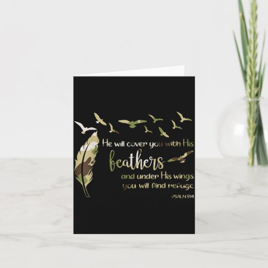 Carte Retro He Will Cover You With His Beathers Jesus Re (Devant)