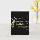 Carte Retro He Will Cover You With His Beathers Jesus Re (Fleur jaune)