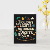Carte Retro Holiday Lights And Human Rights Suprters Chr (Fleur jaune)