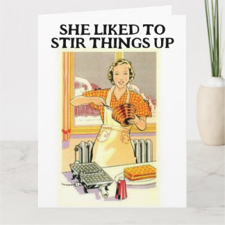 CARTE RETRO HOUSEWIFE FUNNY BIRTHDAY GREETING CARDS
