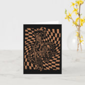 Carte Retro Howdy Cowboy Squelette Avec Casquette Cowboy (Fleur jaune)