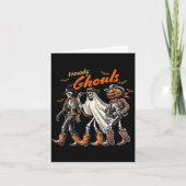 Carte Rétro Howdy Ghouls Cow-boy squelette Rodeo Western (Devant)