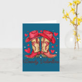 Carte Retro Howdy Saint-Valentin Bottes de Cowboy Wester (Fleur jaune)