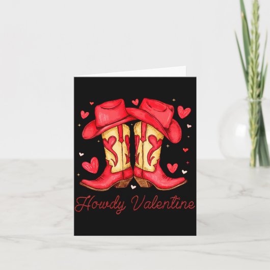 Carte Retro Howdy Valentine Western Valentines Day Cowbo (Devant)