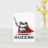 Carte Retro Huzzah Frog Knight Funny Sword Meme Quote  (Fleur jaune)