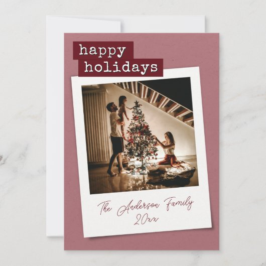 Carte Retro Instant Photo Holiday (Devant)