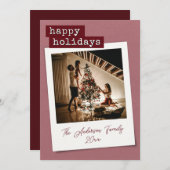 Carte Retro Instant Photo Holiday (Devant / Derrière)