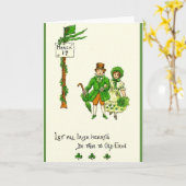 Carte Retro Irish Hearts Soyez Vrai St. Patrick's Day Ca (Fleur jaune)