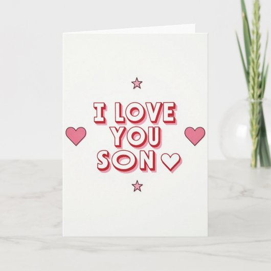 Carte Rétro Je T'Aime Fils (Devant)