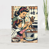 Carte Retro Joyeuse Fête des Mères Vintage (Devant)